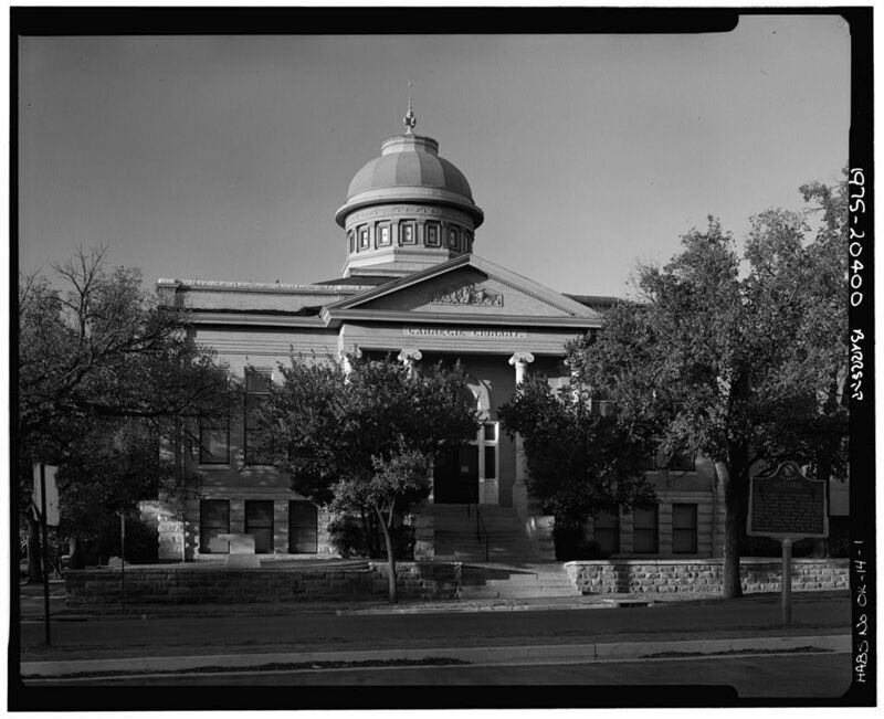 digitized image of Carnegie Library, 402 East Oklahoma Avenue, Guthrie, Logan County, OK