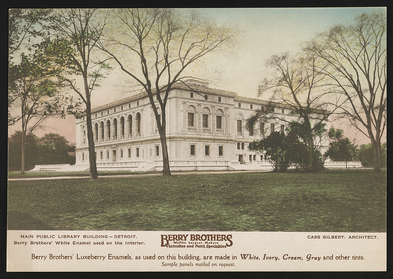 digitized image of Main public library building - Detroit