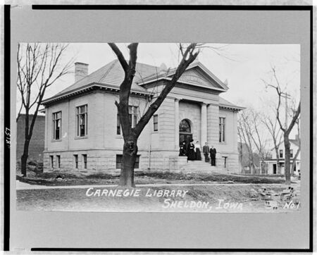 digitized image of Carnegie Library, Sheldon, Iowa