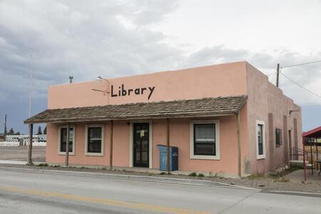 digitized image of Public library building in the town of Antonito in Conejos County, Colorado, near the New Mexico border