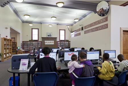 digitized image of Patterson Park Branch of the Enoch Pratt Free Library System located on the eastern side of Library Square, Baltimore, Maryland