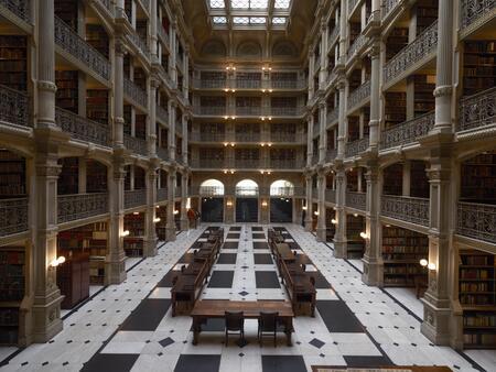 digitized image of George Peabody Library, formerly the Library of the Peabody Institute of the City of Baltimore, is part of the Johns Hopkins Sheridan Libraries. Baltimore, Maryland