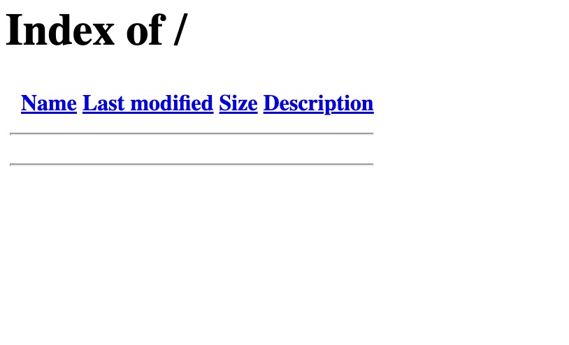 Blank server page