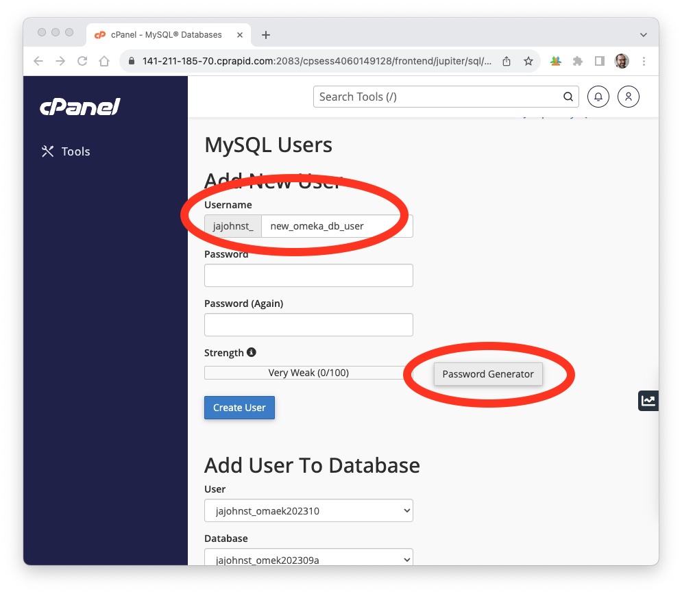 Creating a new user agent for your database