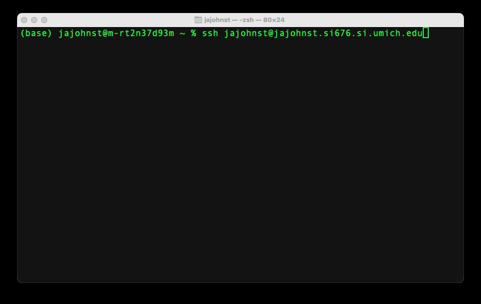 ssh login via terminal